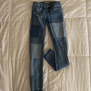 Tractr Denim Patchwork Jeans